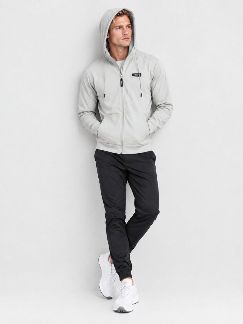 NWT Endeavor Athletic Mens The Dynamic Warmup Hoodie Stone L Cooling Performance